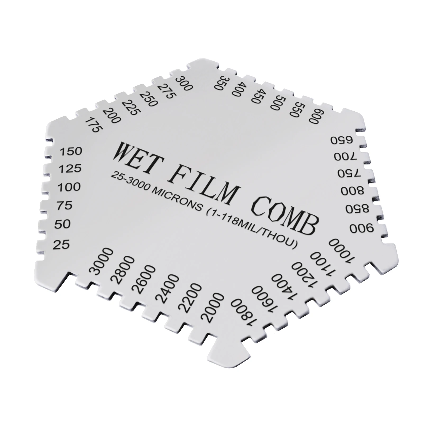 SH-CHEN Thickness Gauges Hexagon Stainless Steel Wet Film Comb 25-3000um Comb Gages Wet Film Thickness Gauge Card Comb Gauge Dimensional Measurement 120mils SH-CHEN Thickness Gauges Hexagon Stainless Steel Wet Film Comb 25-3000um Comb Gages Wet Film Thickness Gauge Card Comb Gauge Dimensional Measurement 120mils