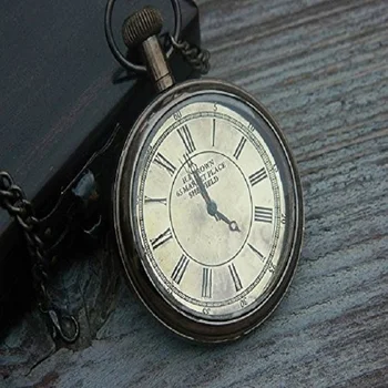 Wholesale Brass Pocket Watch Dial Vintage Style Pocket Watch with Wooden Box Direct To Manufacturer