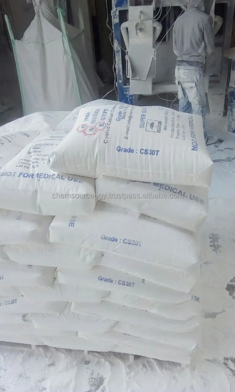 High Whiteness 8 Microns Natural Calcium Carbonate Over 99% Inorganic Salts for Filler Compounds and Plastic Application