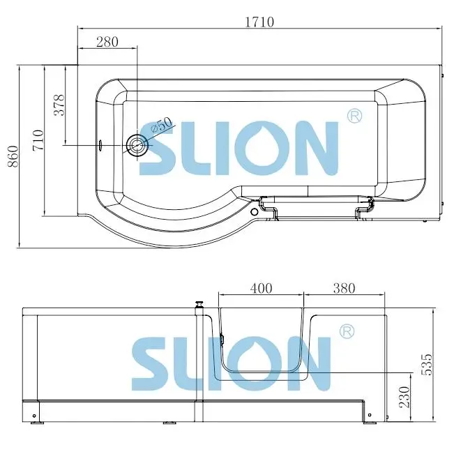 SL9142(00) Acrylic Walk In Bathtub supplier