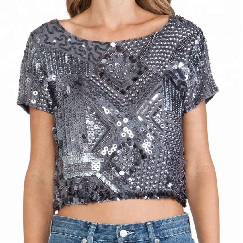 elegant beaded tops