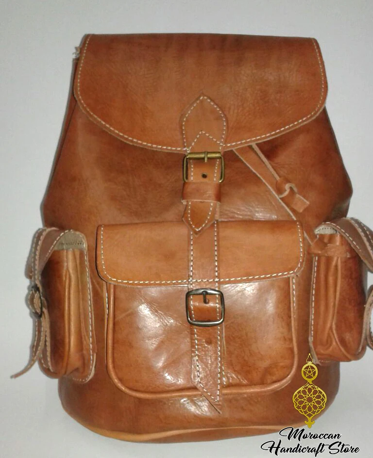 boho leather backpack