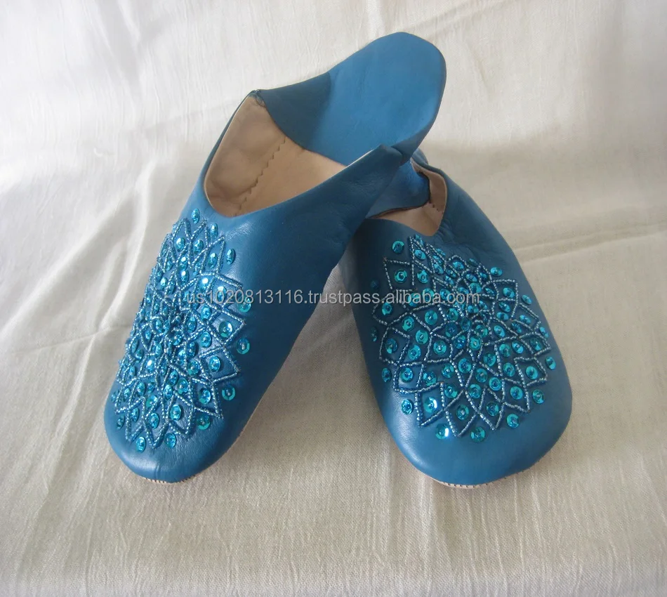 leather babouche slippers