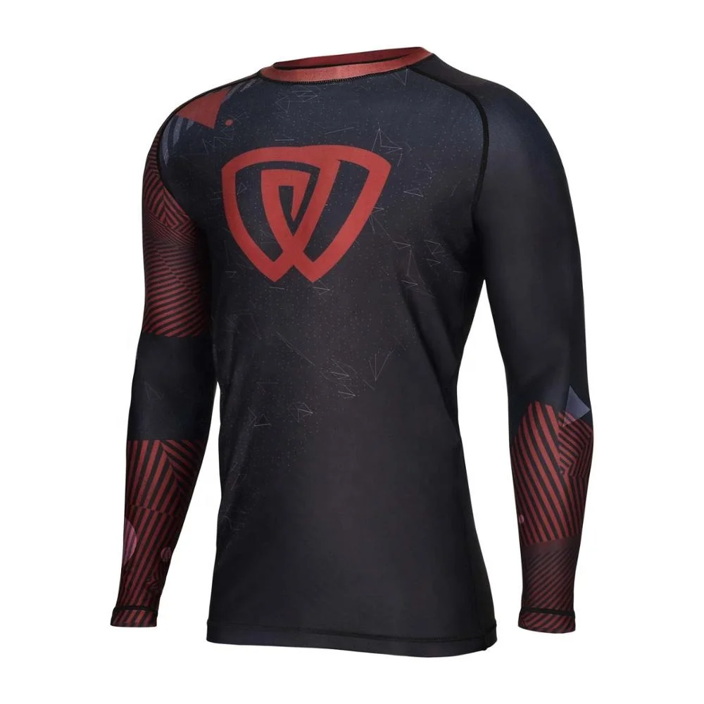 custom oem oed mma bjj rash guard compression shirt sublimation
