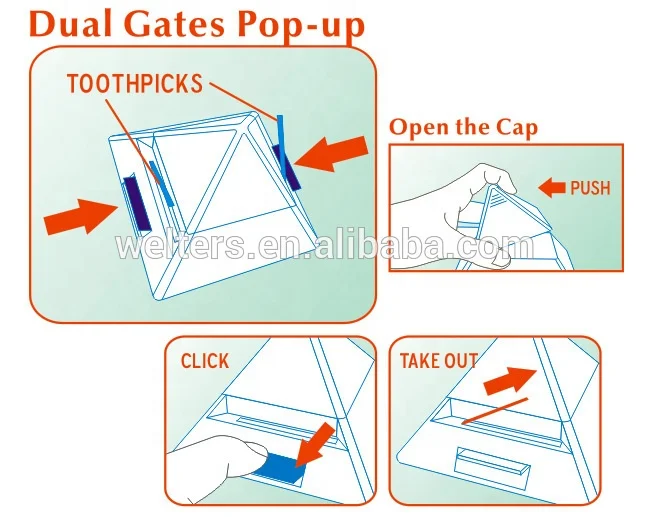 Пластиковый автоматический дозатор зубочисток в виде пирамиды