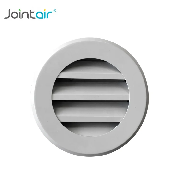HVAC System Anodized Outdoor Air Outlet Circular External Air Vent Cover Round Aluminum Waterproof Louvers with Screen Mesh