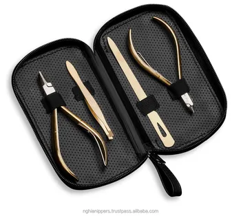 Fashion gold nail manicure set with Leather case MD-32