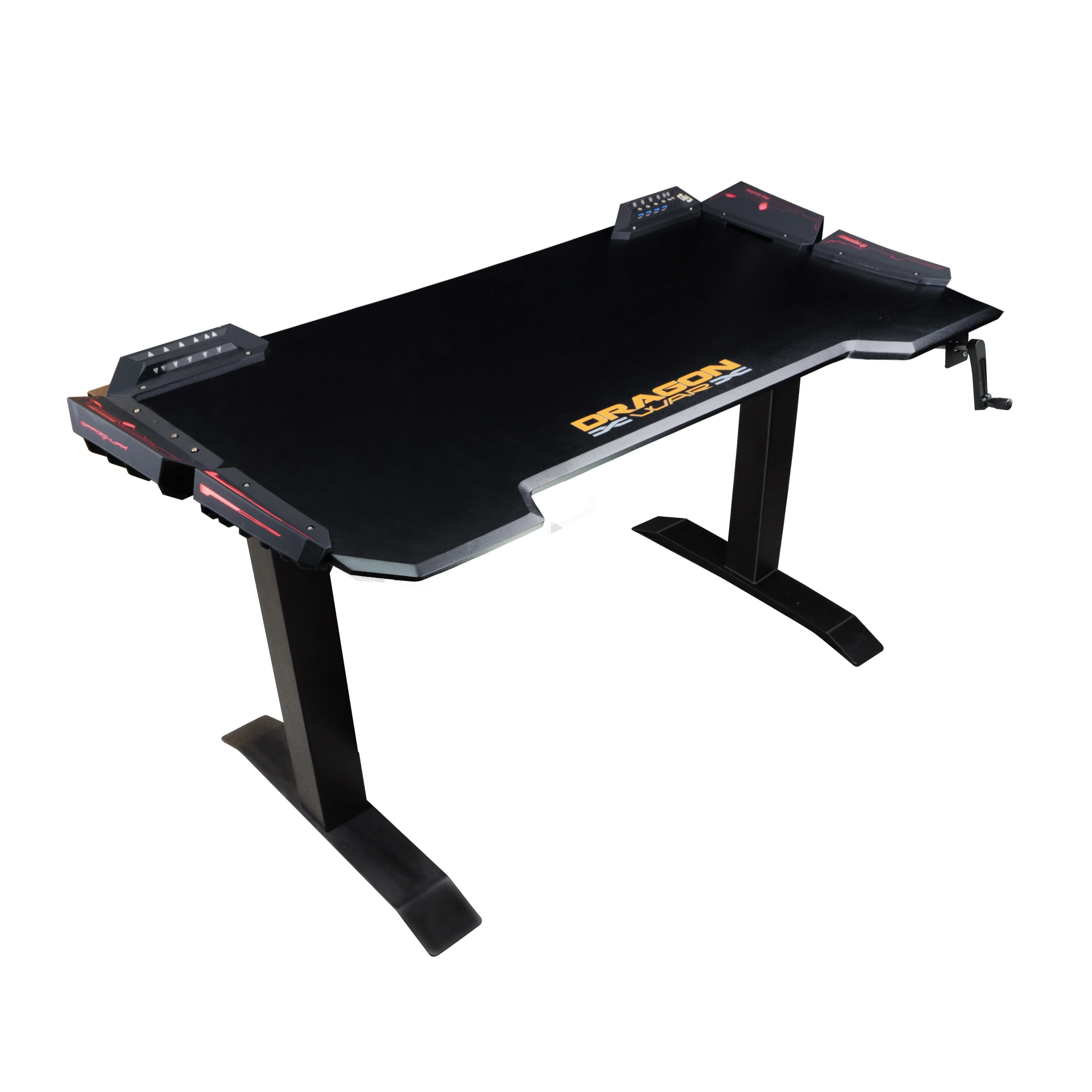 
Логотип OEM, индивидуальный дизайн, RGB светодиодная подсветка, регулируемая высота, подвижный стоечный стол с USB-концентратором 