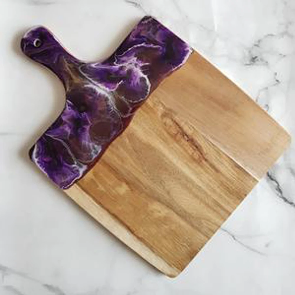 Kitchen Decor Resin Art Cheese Board Metallic Art Cutting Board Charcuterie Board