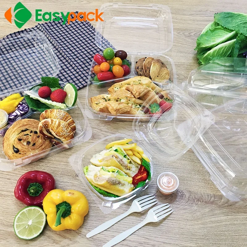Clamshell Plastic Packaging Salad Disposable Food Container For Market