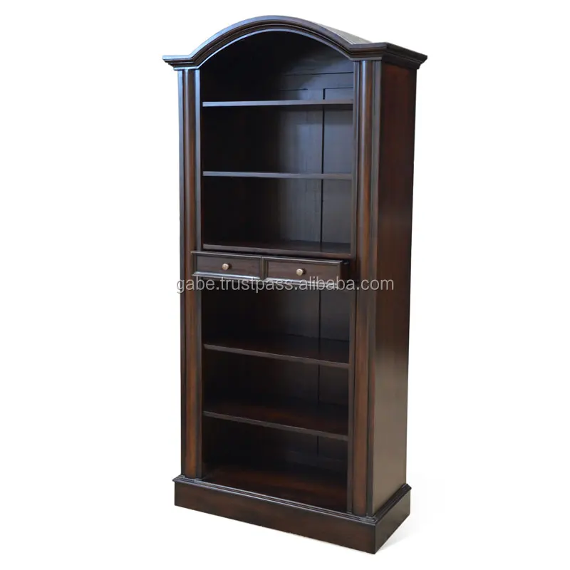 Классический книжный шкаф Anne темно-коричневая мебель из красного