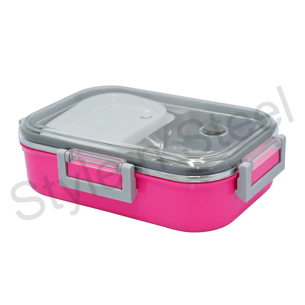 Lunch Box Double Wall Tiffin With Plastic Lid Lunch Box Stainless Steel