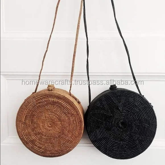 black round handbag