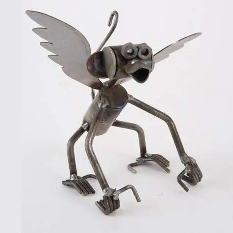 Handcrafted in Kentucky Nuts Monkey Metal Sculpture Antique Iron Figurine Anime-Themed Home Decoration Nautical Style