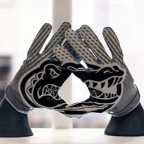 grey football gloves