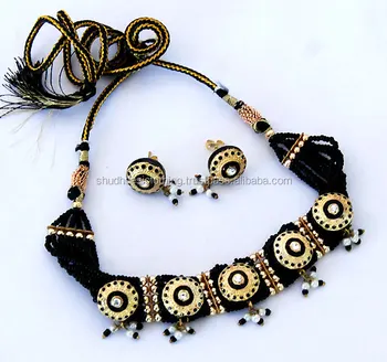 antique rajputi lac necklace