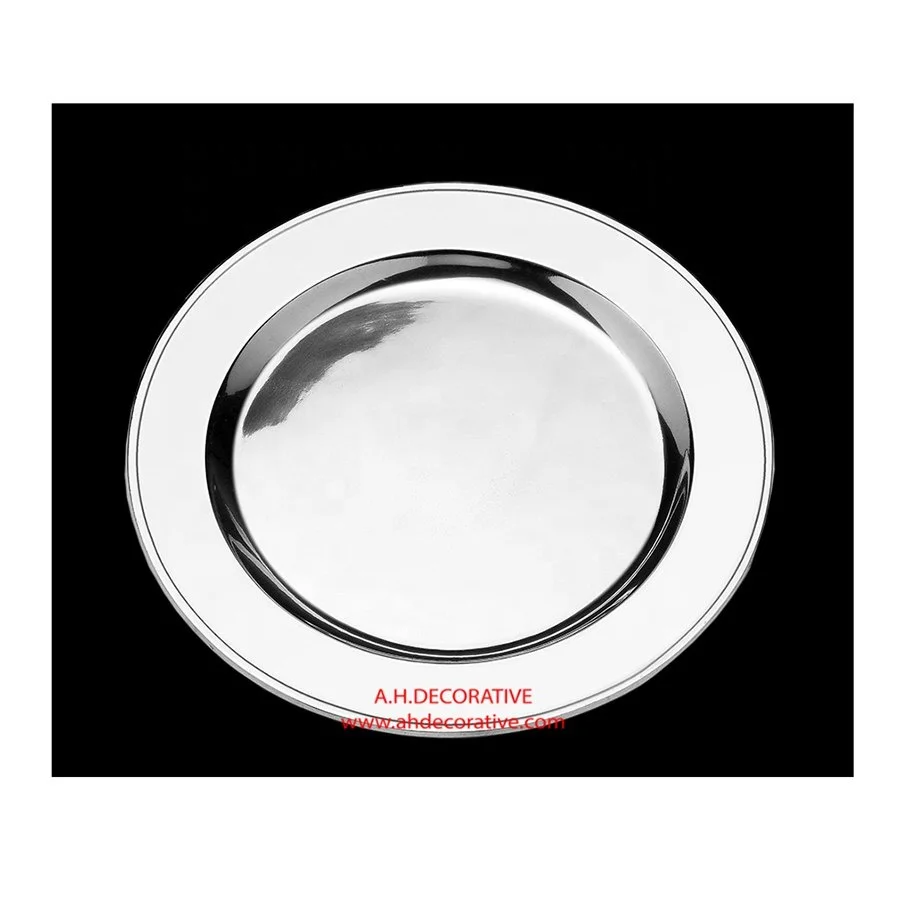 Silver Aluminum Dinner Plate For Dining Table Decoration Bedroom Table