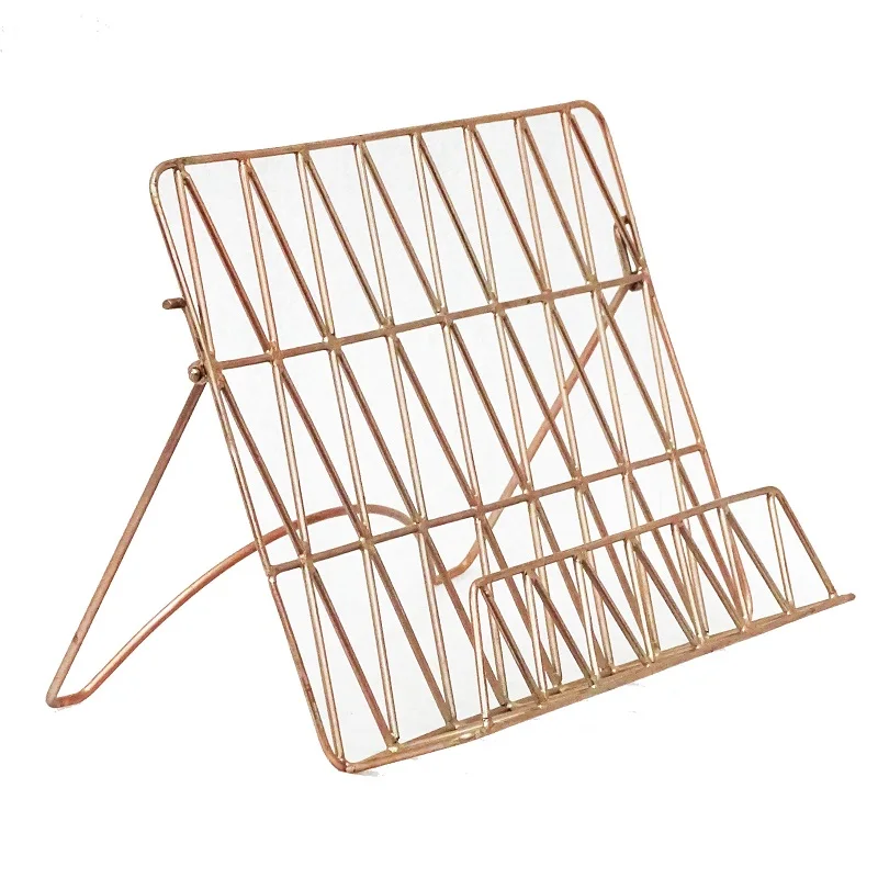 Новый металлический медный держатель для файлов, стойка для брошюр, подставка для книг