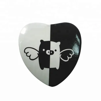 Custom Design Heart shaped buttons pin back metal button badge