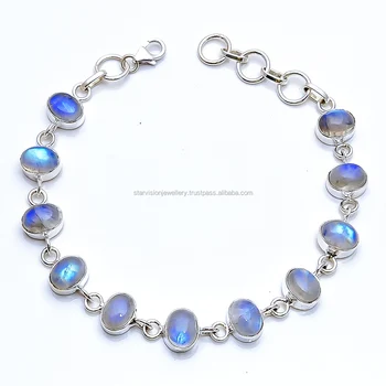 925 sterling silver jewelry moonstone labradorite garnet turquoise gemstone bracelet silver handmade bracelet gift for her