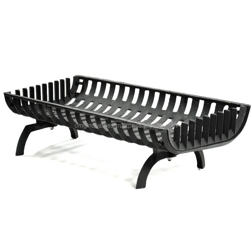 Omg Industries Black Cast Iron Fireplace Grate Outdoor Charcoal Grill