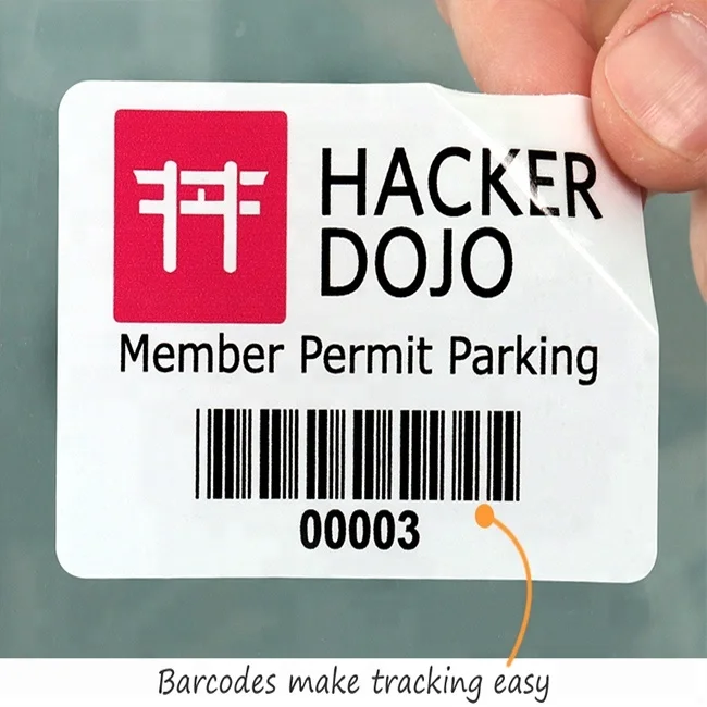 Custom Adhesive Window Stickers Front Writable Parking Permit Clings for Cars