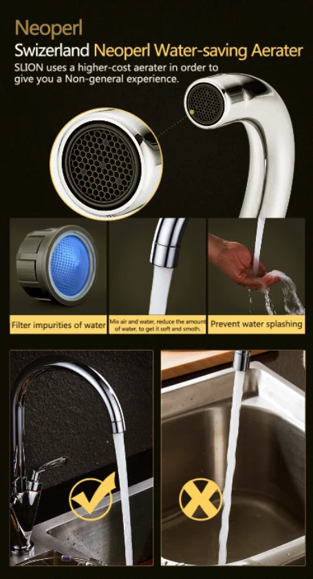 Modern Brass Kitchen Tap - Black supplier