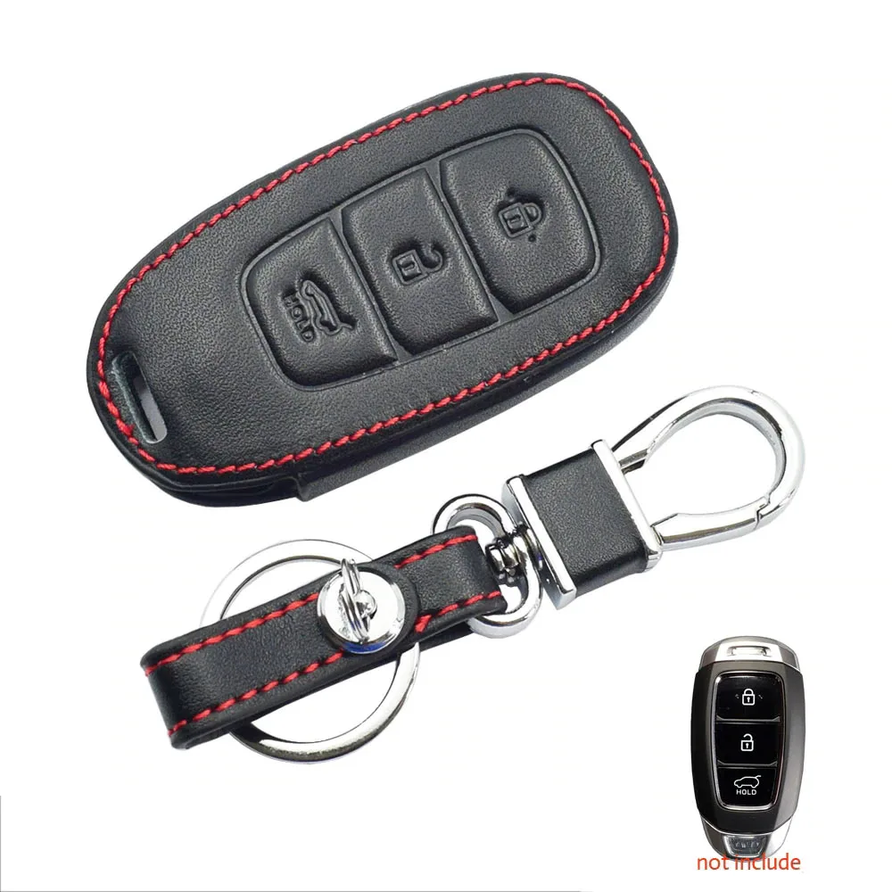 Car & Truck Key Chains Genuine leather smart Remote Key Cover for
