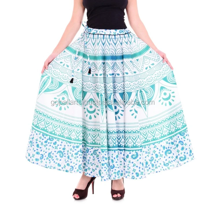 Cotton Printed Women\u2019s Women Cotton Jaipuri Printed Skirt Maxi Long Cotton Skirt hippie gypsy Skirts Wrap Skirts girl/'s Long Skirt