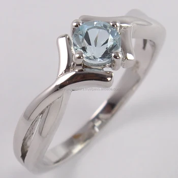 Natural BLUE TOPAZ Gem stone 925 Silver Birthstone Rings Jewelry Manufacturer From India Rajasthan Jaipur