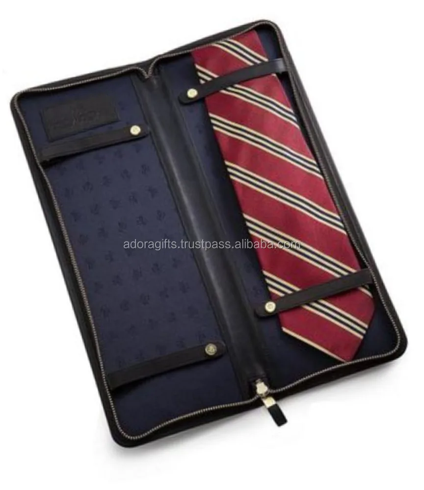 Étui De Voyage Pour Cravates Dopp – Cuir Noir – 16,5 X 5,25 Pouces – Occasion