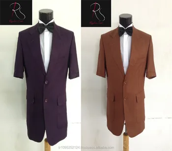 Hotsell New Product Purple And Brown Short-Sleeved Man Suit