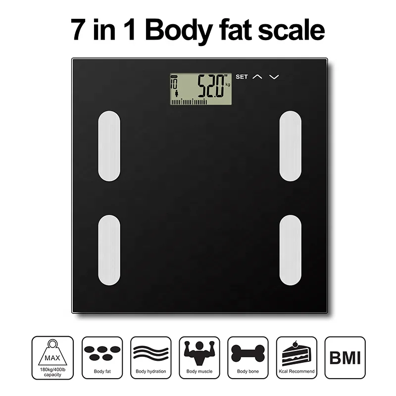 Source Tempered Glass Platform body fat percentage Body Fat Weighing Scale  Smart Analyzer Scale Electronic cheap body fat scale BMI on m.