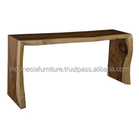 Suar Wood Furniture Waterfall Console Table Buy Antique Wood Console Tables Modern Wood Console Table Suar Wood Product On Alibaba Com