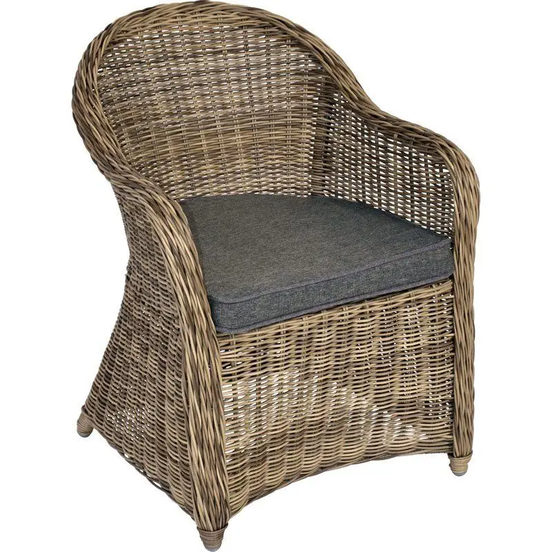 Kubu Gray Aged Wicker Dining Chairs - Stylish & Durable