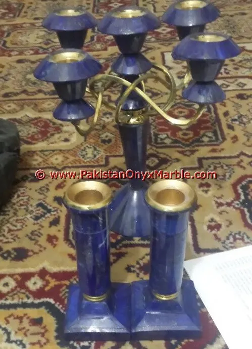 Декоративные подсвечники с лазуритом, подставки ручной работы