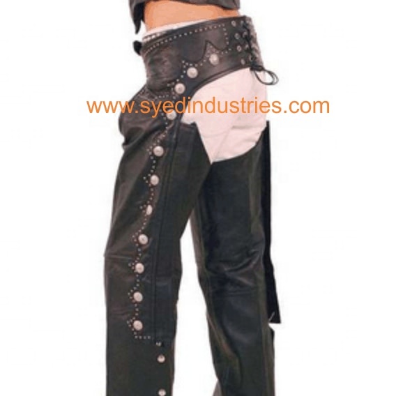 Кожаные крючки с регулируемым задним ремнем и кружевом до бедра (Ch-17)