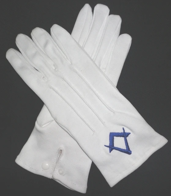 Оптовая продажа, Лидер продаж, белые перчатки с индивидуальным логотипом Masonic Regalia