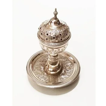 Moroccan Royal luxurious Authentic Handcrafted Alpaca Silver Incense Burner