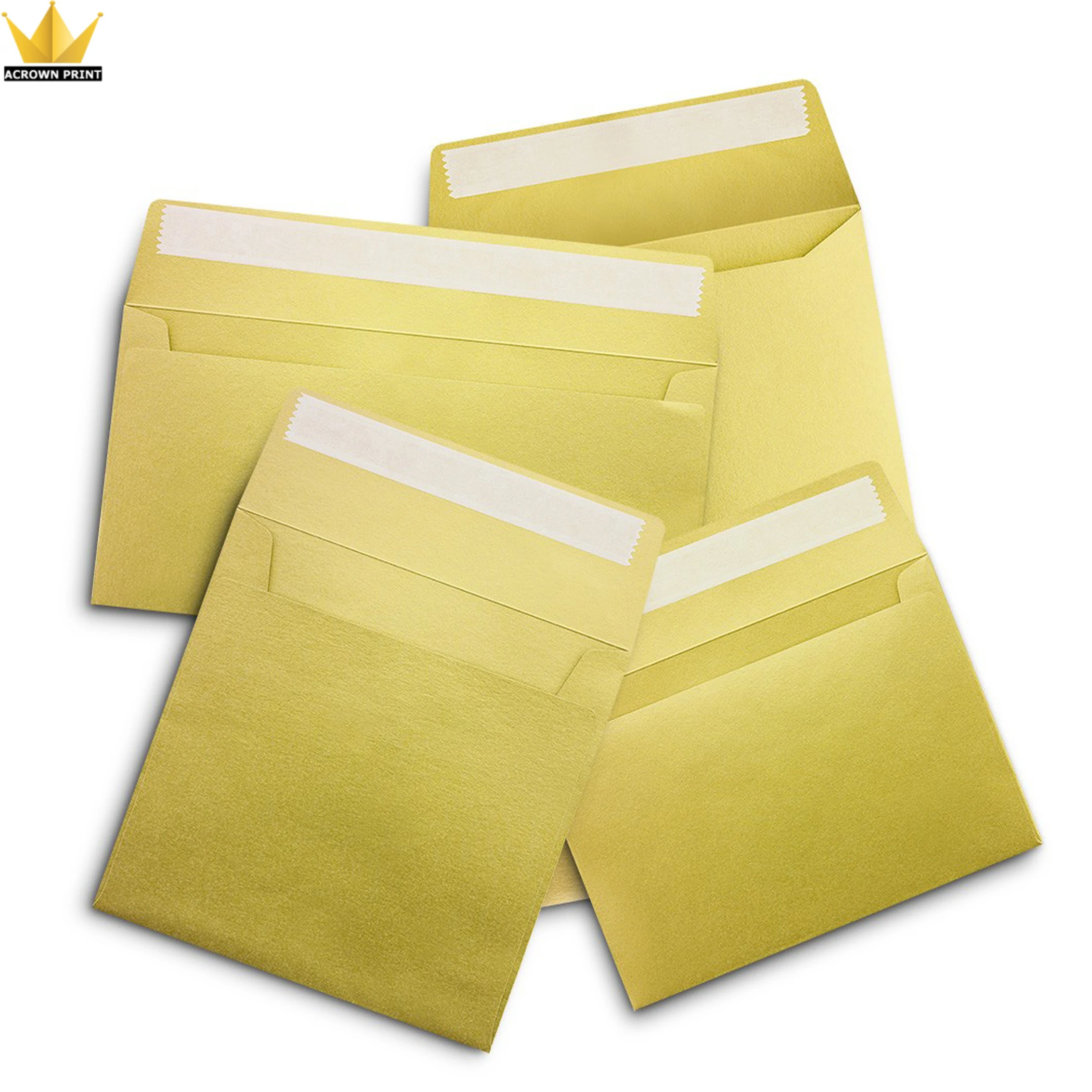 Роскошный Металлический Золотой Бумажный Подарочный конверт с лентой C6/a6