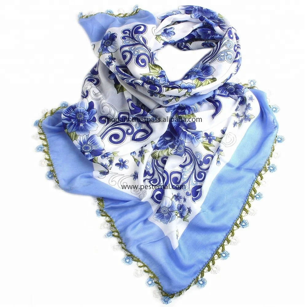 traditional anatolian headscarf big lacework oya scarf vintage cotton square scarf Orange Turkish scarf