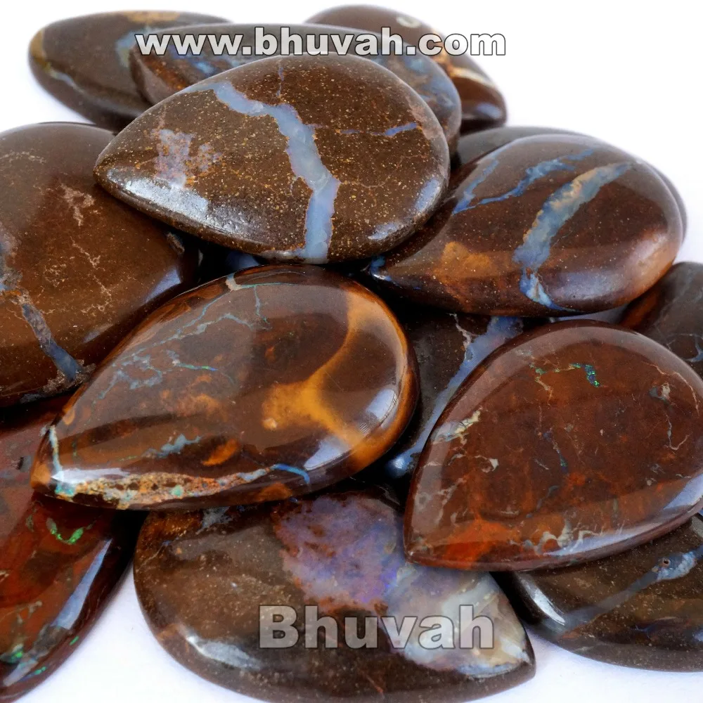 Opale Boulder Naturelle D'Australie - Pierre Brute / Cabochon, Couleurs Bleu-vert, Pour Création Ou Collection
