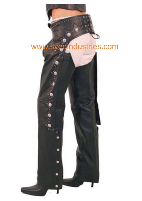 Кожаные крючки с регулируемым задним ремнем и кружевом до бедра (Ch-17)