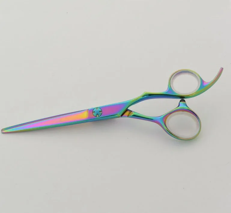 Professional Titanium Rainbow Hair Dressing Scissor Convex Edge Razor ...