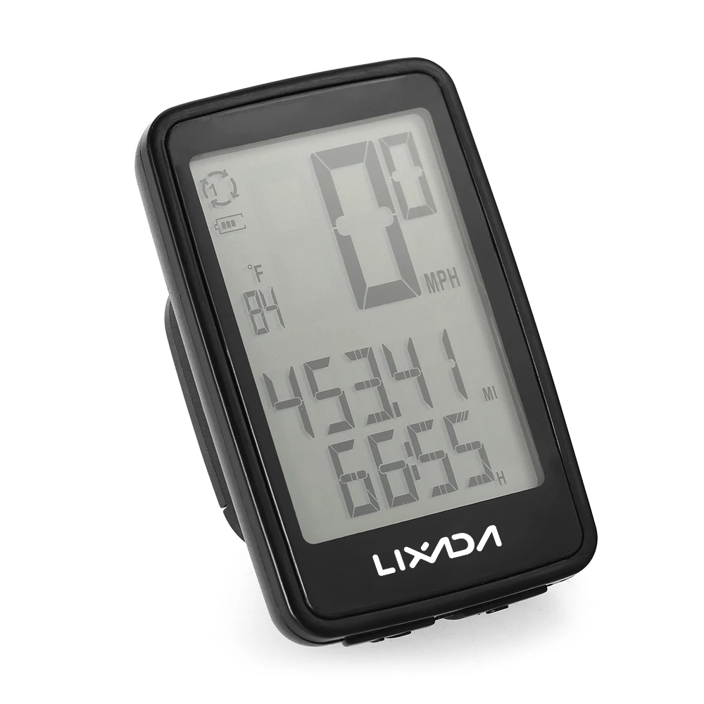 Lixada Wireless Bike Computer LED Backlight Bicycle Speedometer USB Rechargeable 