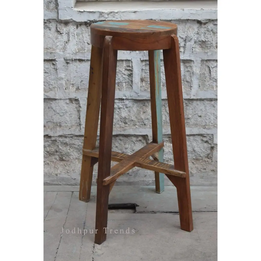 Vintage Reclaimed Wood Bar Stool Indian Best Jodhpur Manufacturer Bar Stool Buy Reclaimed Wood Bar Stool