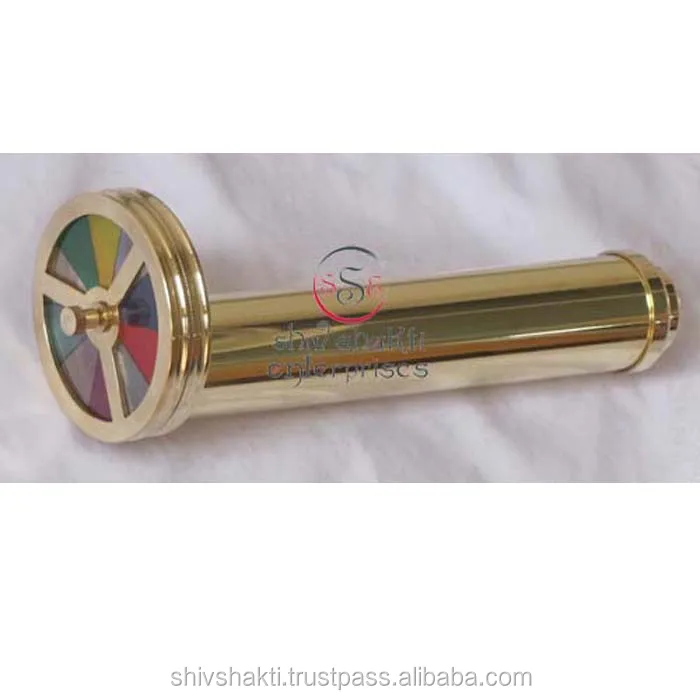 Винтажный стильный коллекционный дизайнерский морской латунный калейдоскоп, морской пеший туризм, кемпинг, калейдоскоп