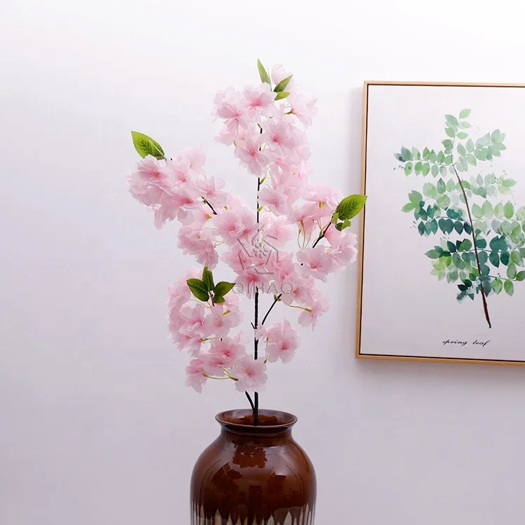 Свадебное украшение Qihao, цветочные композиции, центральный цветок, 3 ветки, цветение вишни, искусственные ветки цветка вишни
