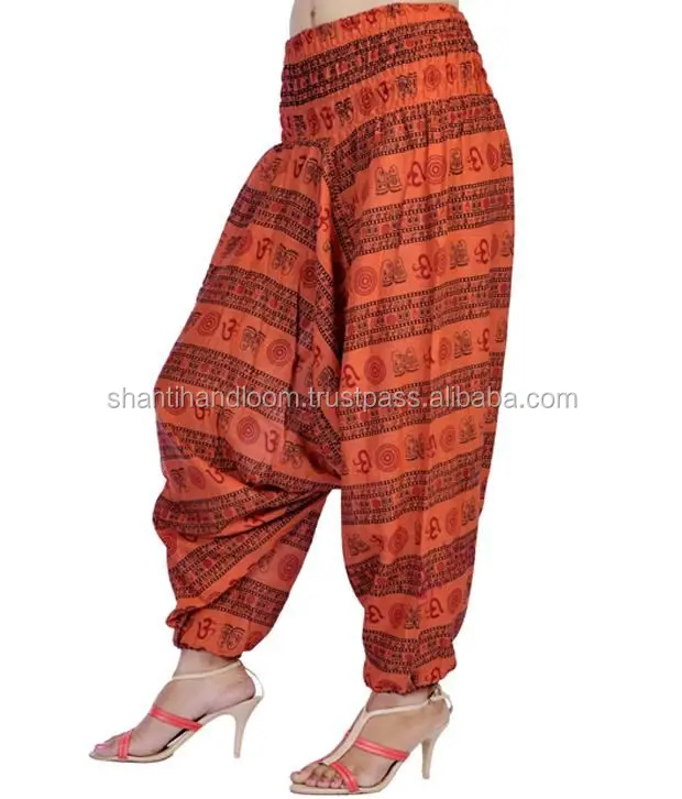 Cotton Regular Fit Aladdin Harem Printed Trousers