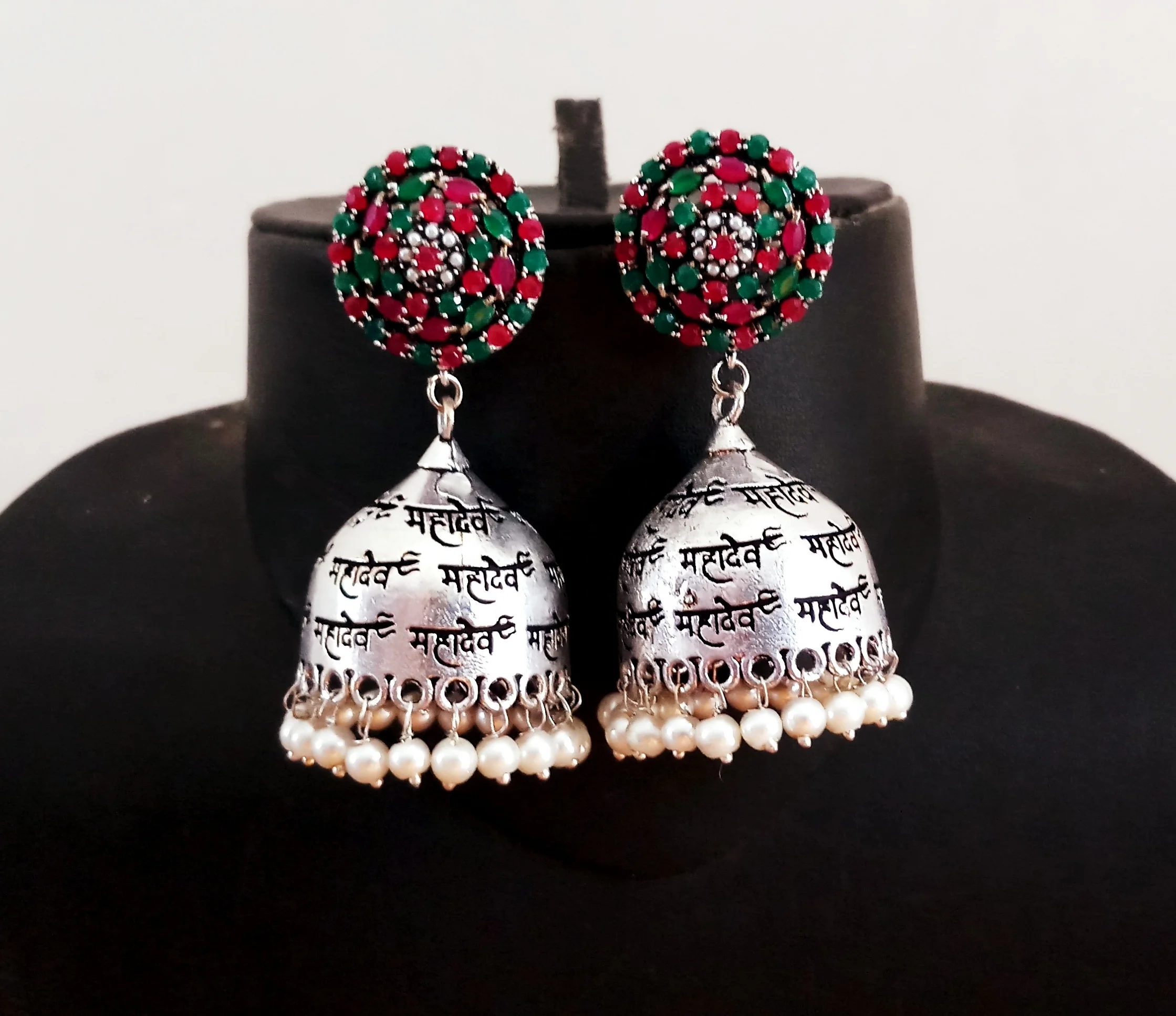 Indian Party wear Jewelry Bollywood Designer Oxidised silver color Earring Set Ea e319